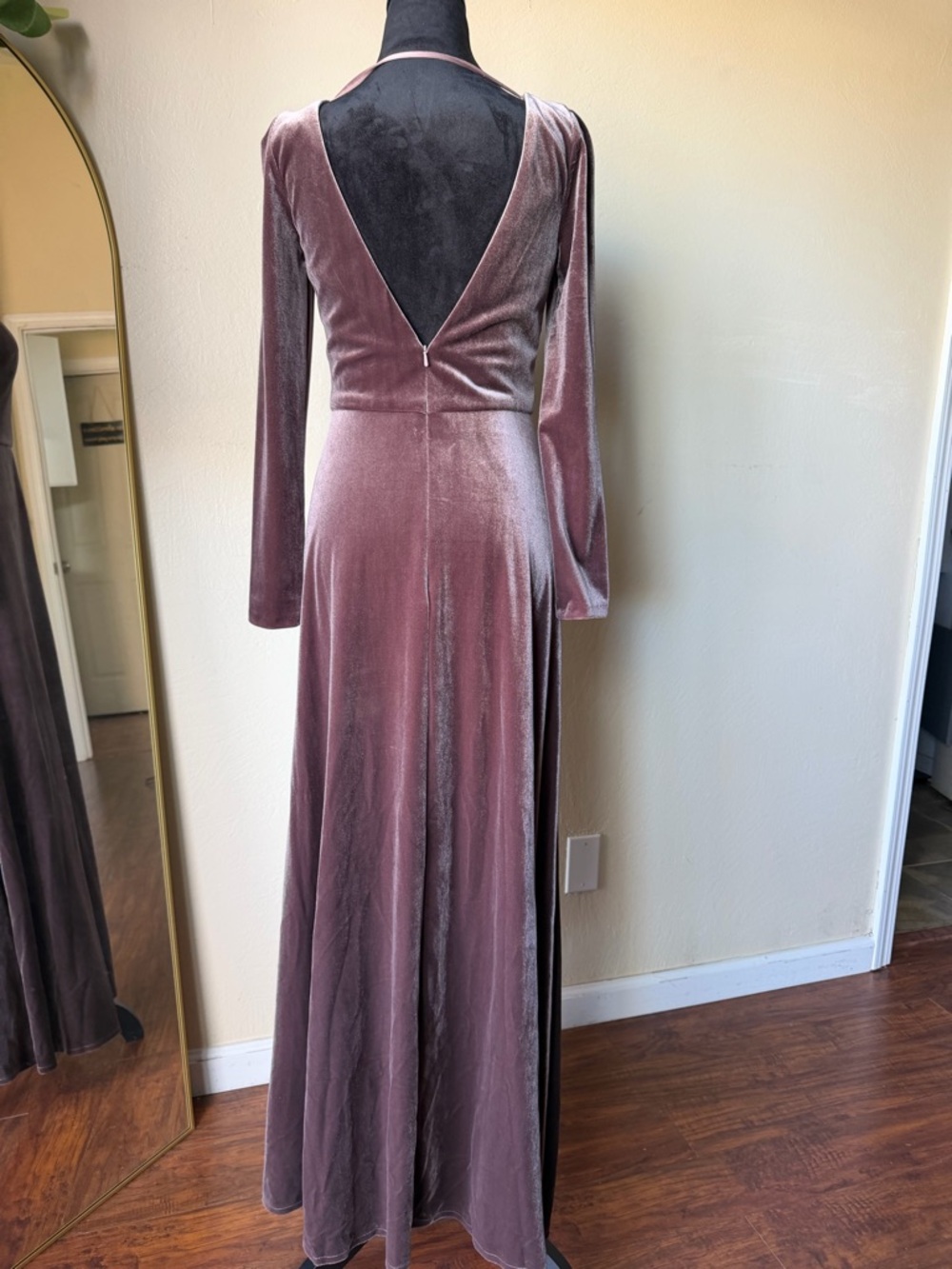 Velvet maxi dress open back elegant jenny yoo collection size 4 wedding - Picture 8 of 10